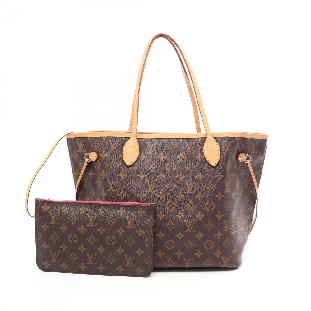 Louis Vuitton Neverfull Monogram Pivoine Tote Bag Canvas Leather Brown
